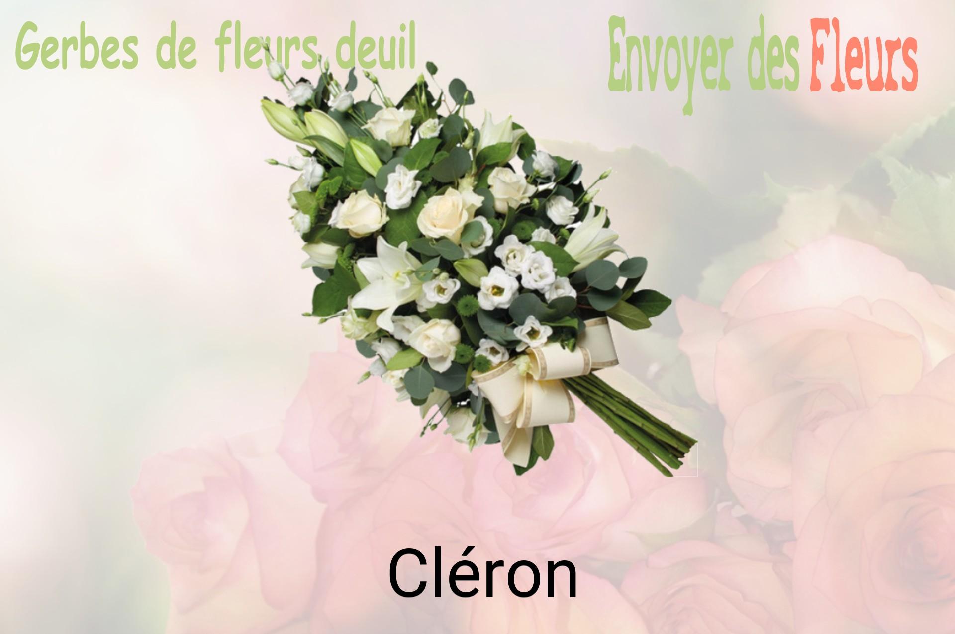 Gerbe de fleurs de deuil livrée à Cléron
